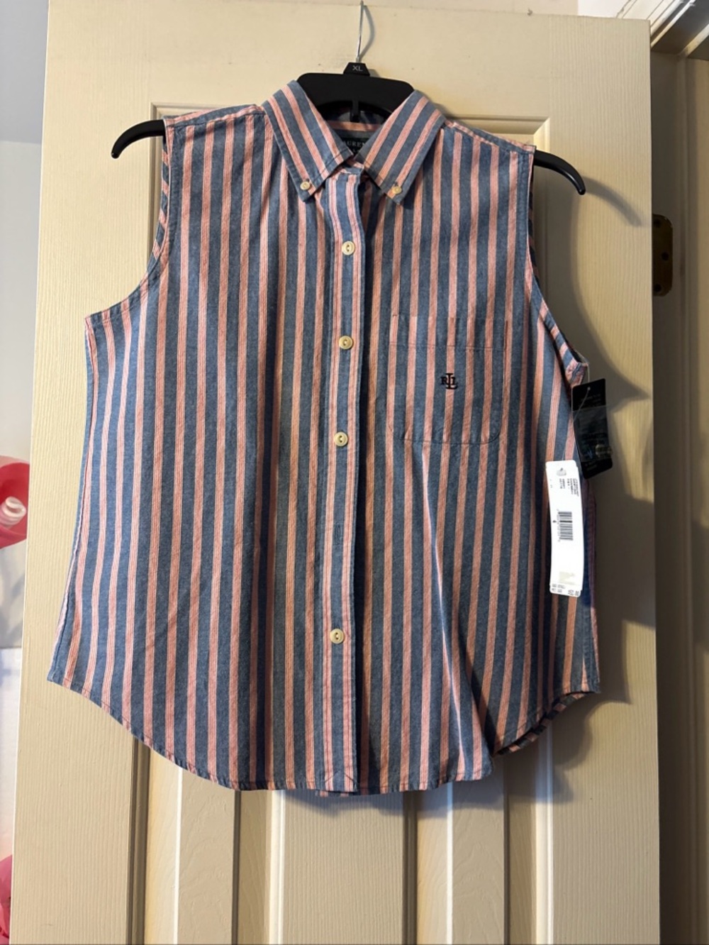 Ralph Lauren Blue with Multicolored Stripes Top Size 4